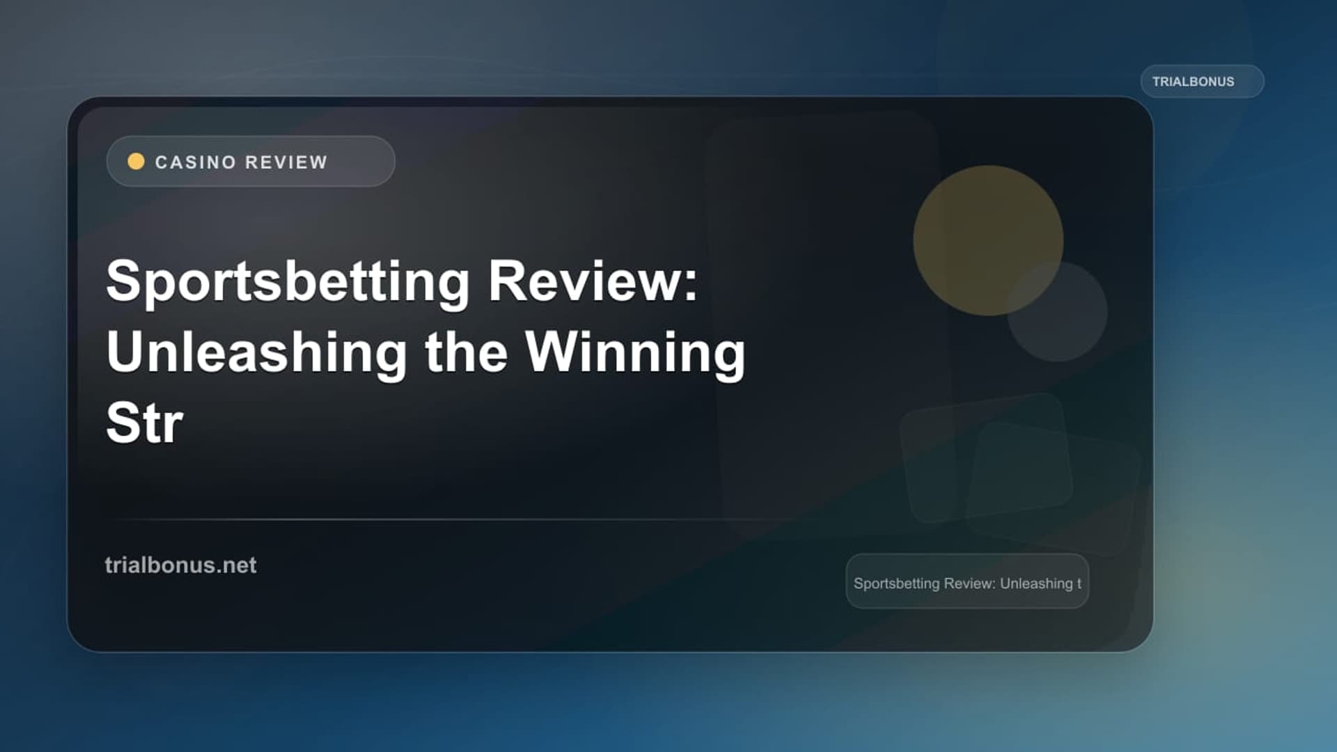 Sportsbetting Review: Unleashing the Winning Streak
