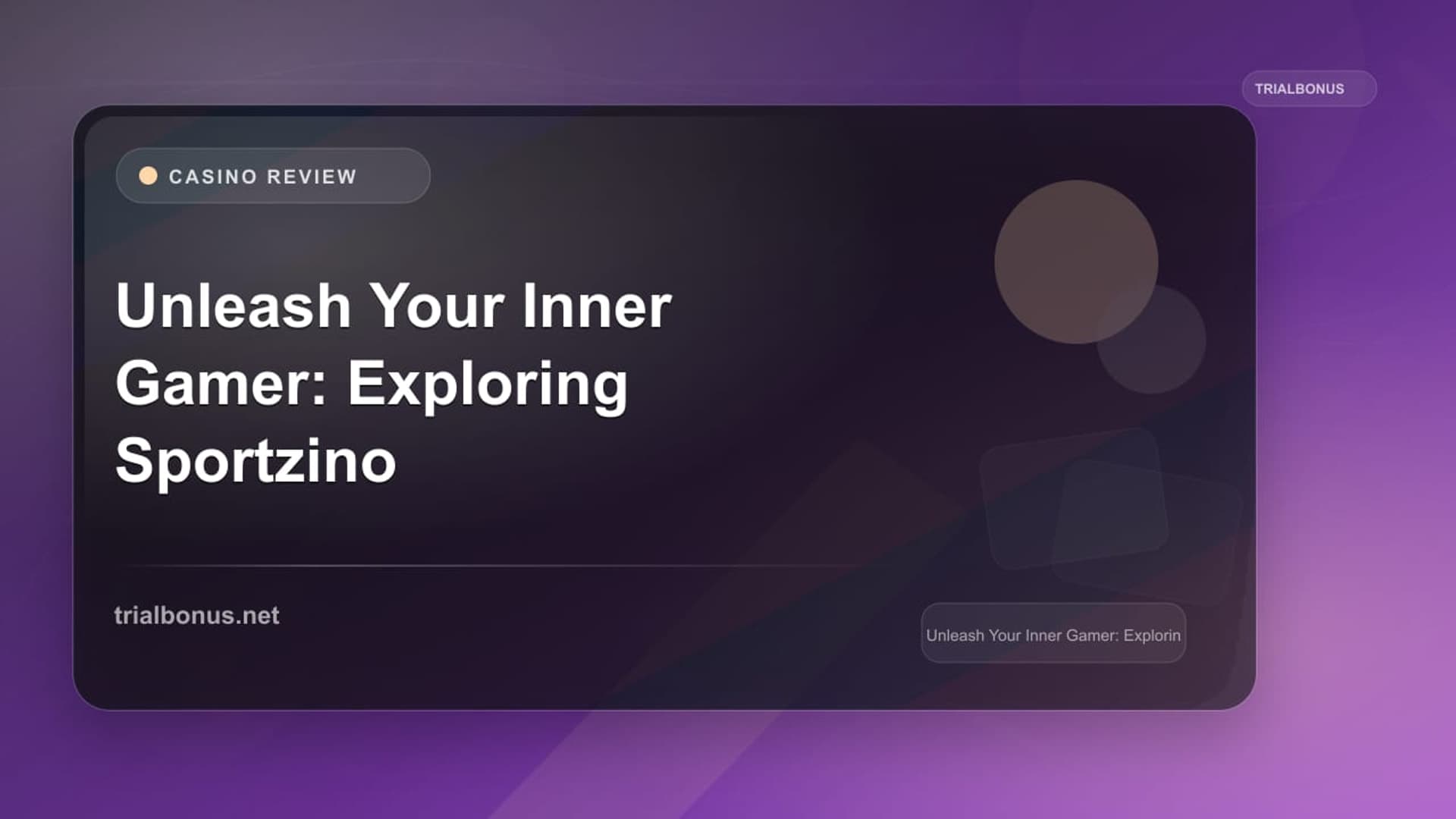 Unleash Your Inner Gamer: Exploring Sportzino Casino