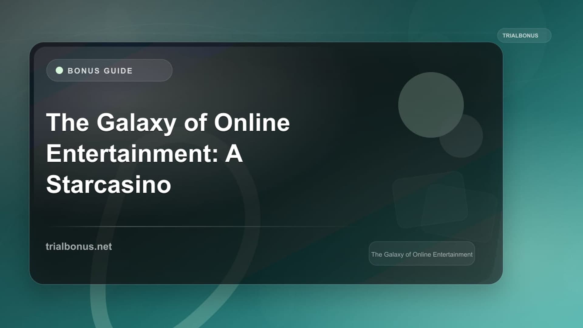 The Galaxy of Online Entertainment: A Starcasino Casino Bonus