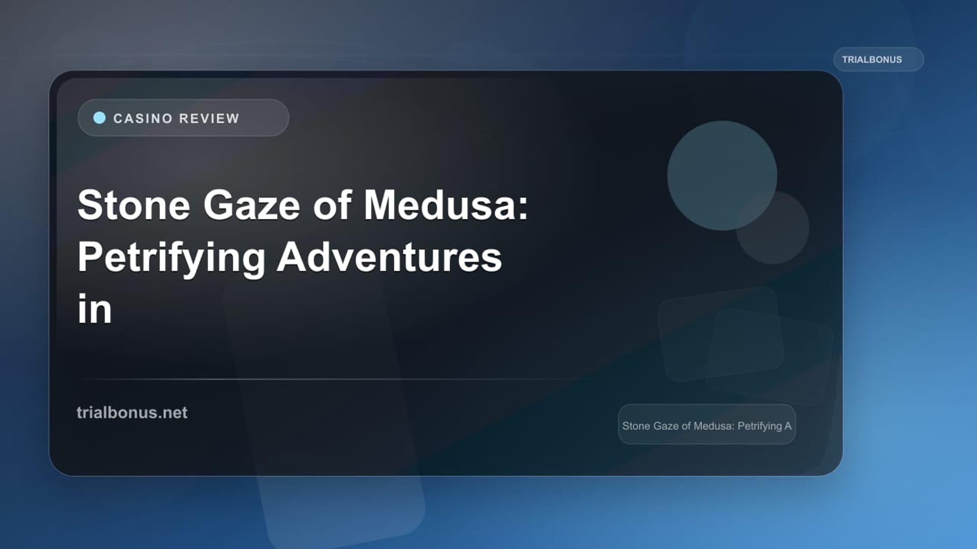 Stone Gaze of Medusa: Petrifying Adventures in Slot Gaming