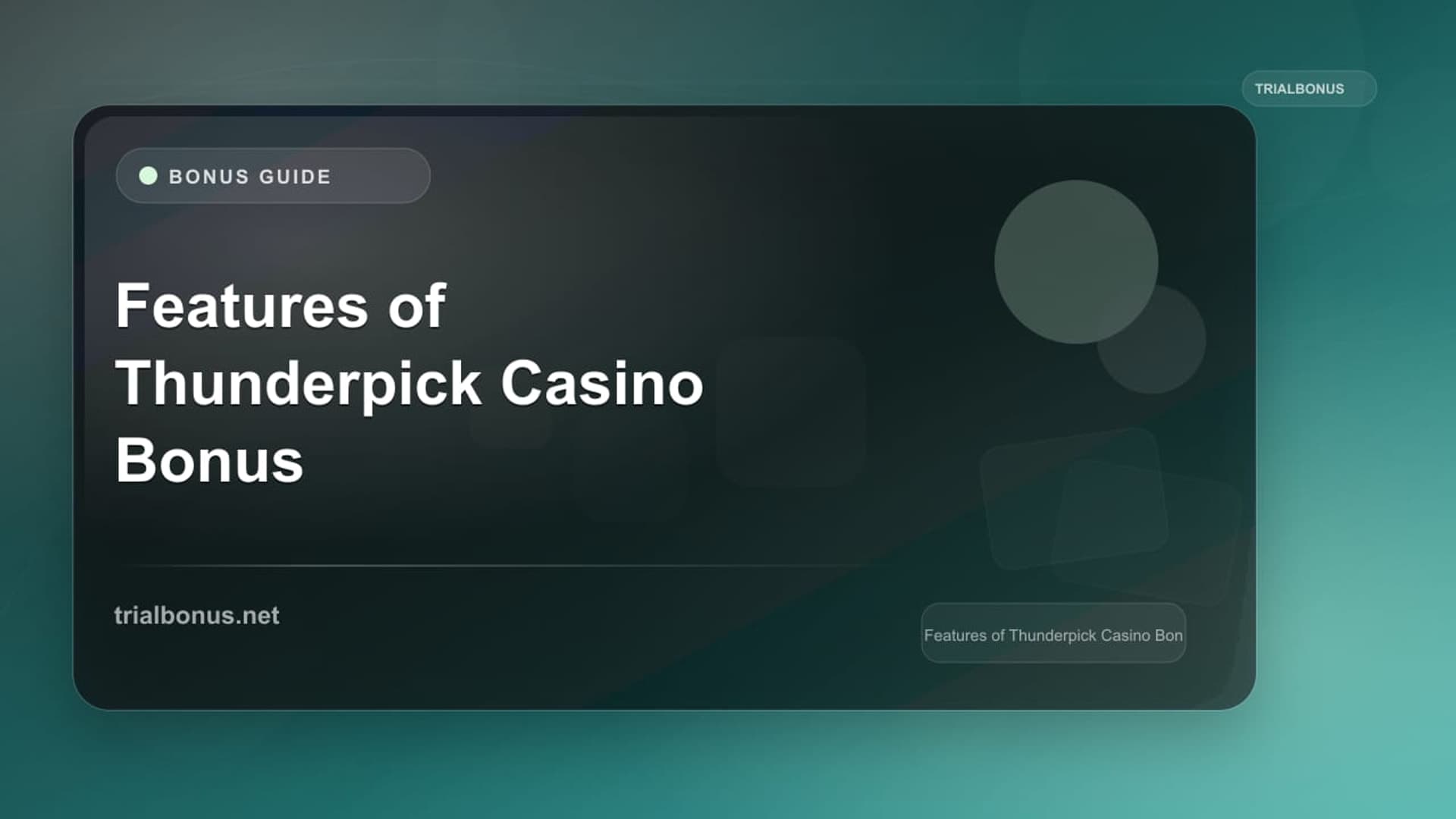 Features of Thunderpick Casino Bonus