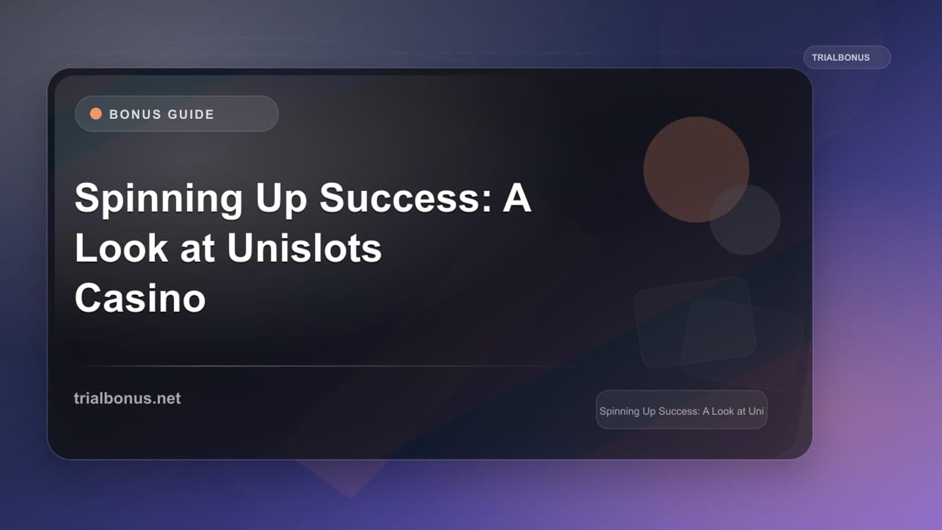 Spinning Up Success: A Look at Unislots Casino Bonus