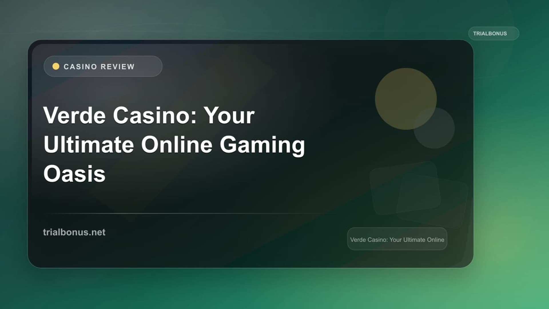Verde Casino: Your Ultimate Online Gaming Oasis