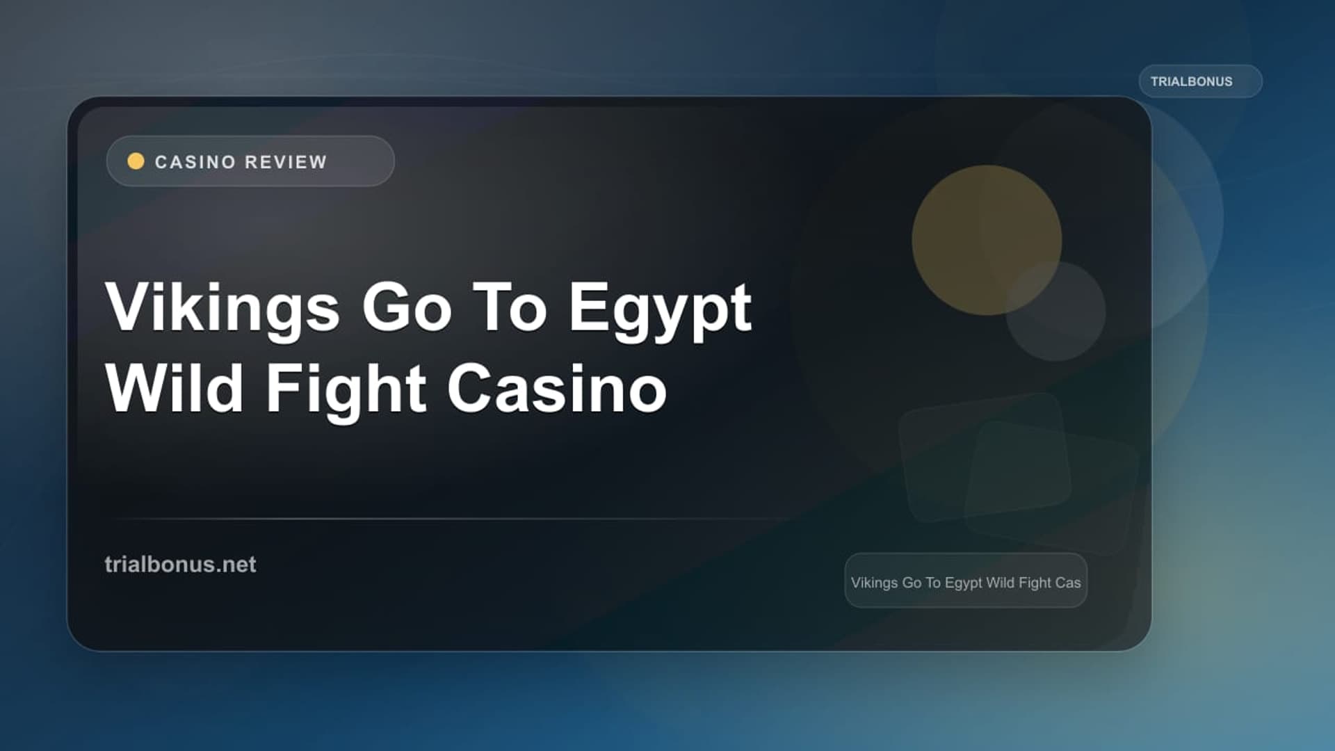 Vikings Go To Egypt Wild Fight Casino