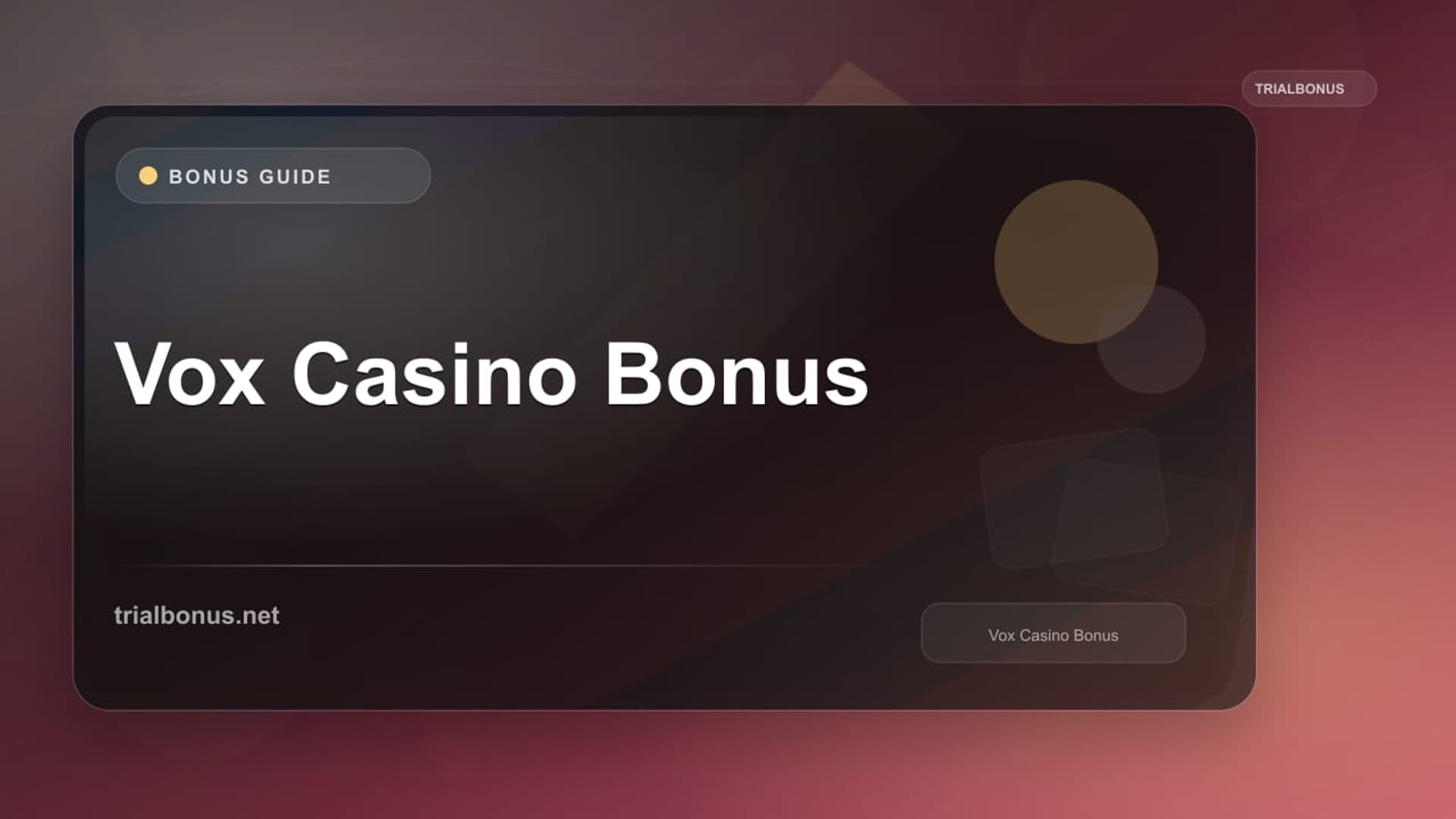 Vox Casino Bonus