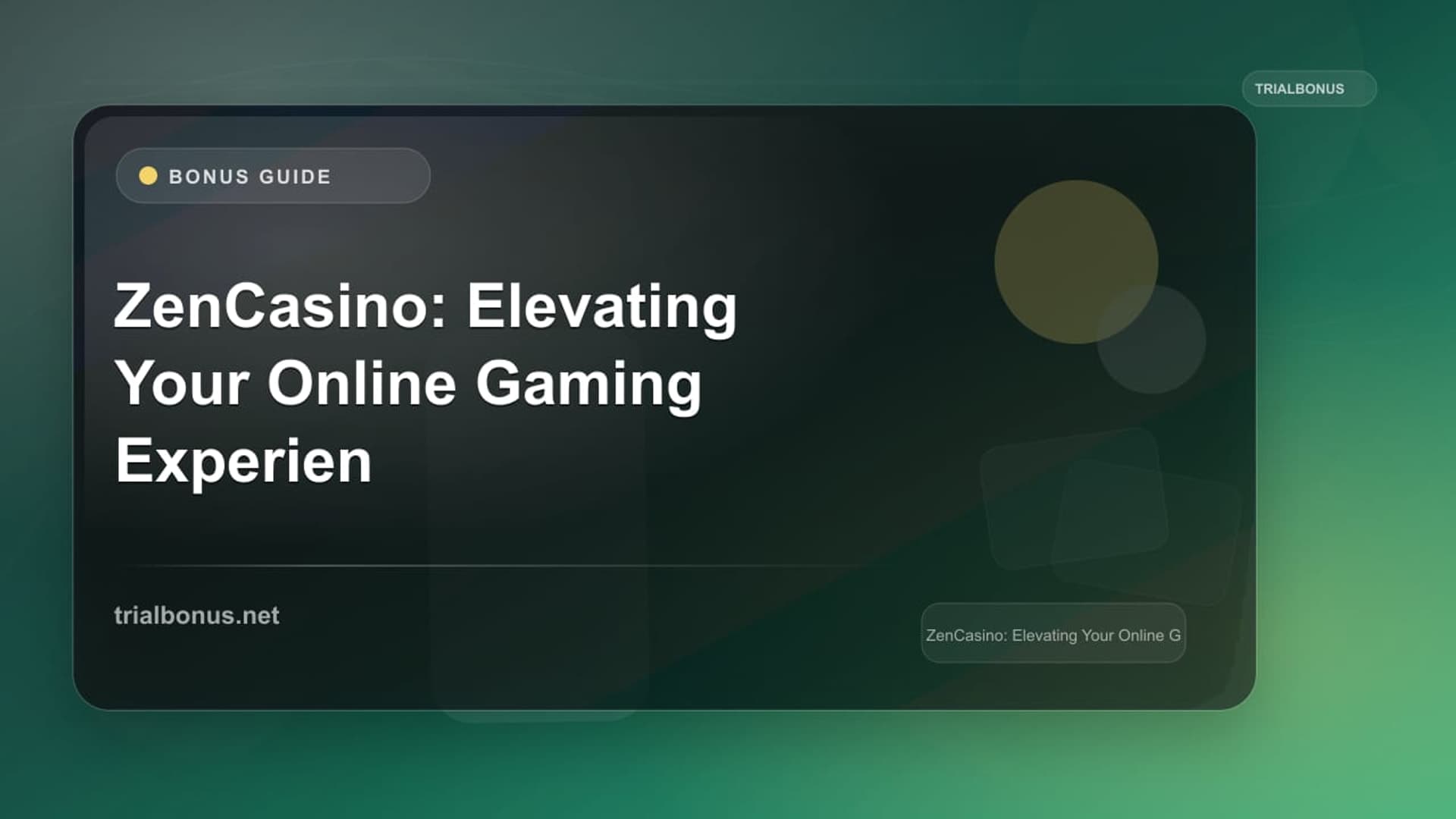 ZenCasino: Elevating Your Online Gaming Experience Casino Bonus