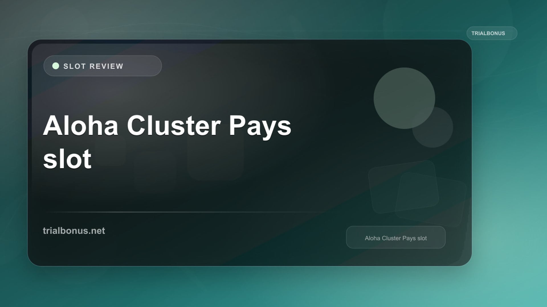 Aloha! Cluster Pays Slot: What to Check Before Playing review