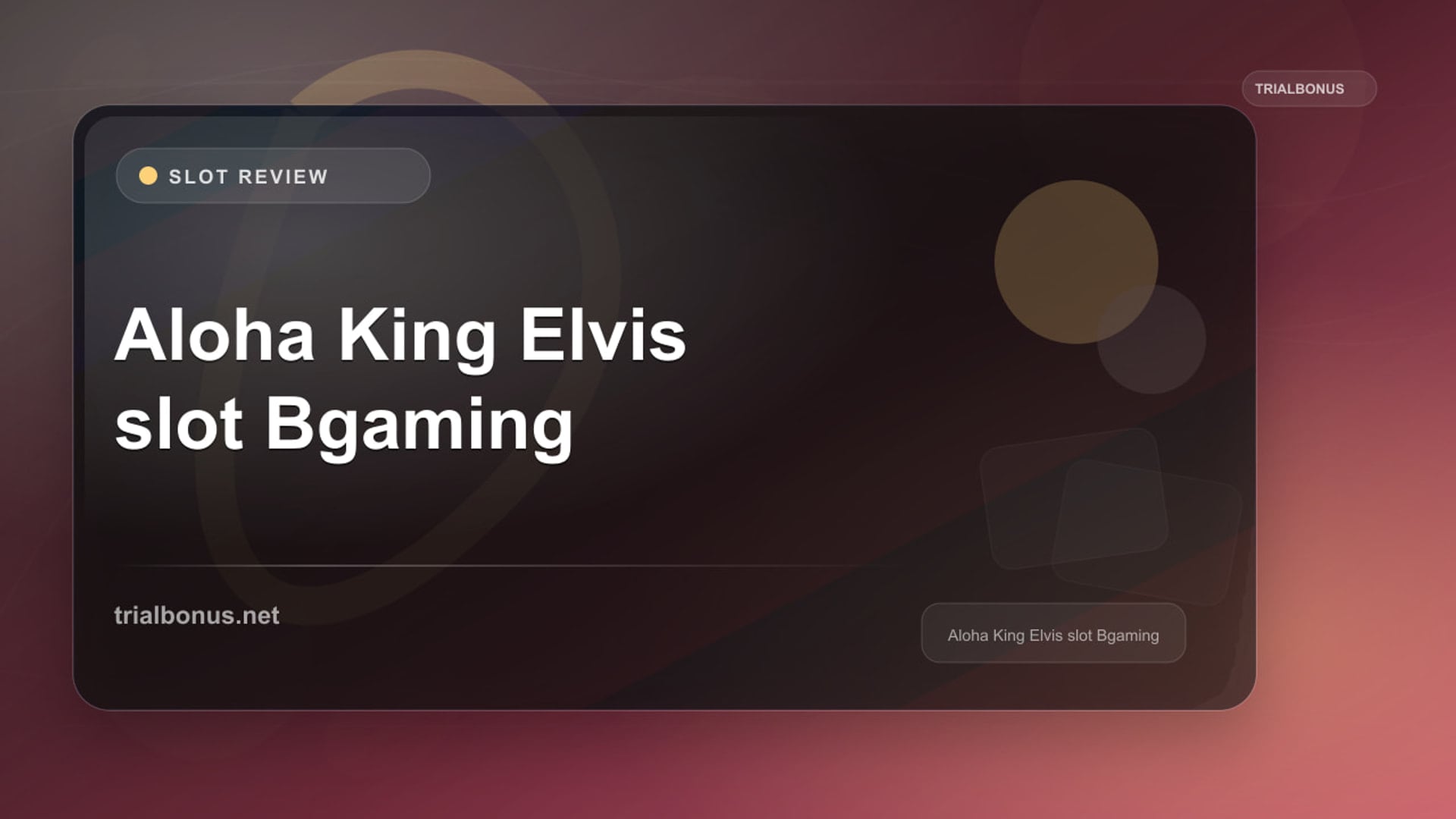 Aloha King Elvis Slot: What to Check Before Playing review