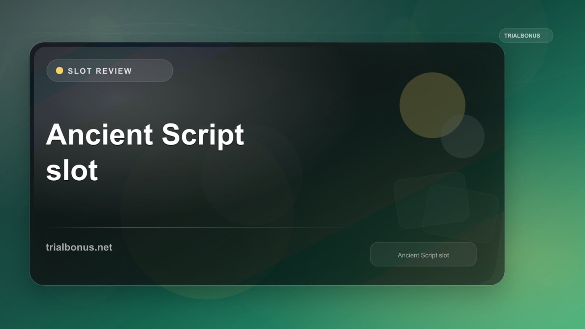 Ancient Script Slot: Official Red Tiger Guide review