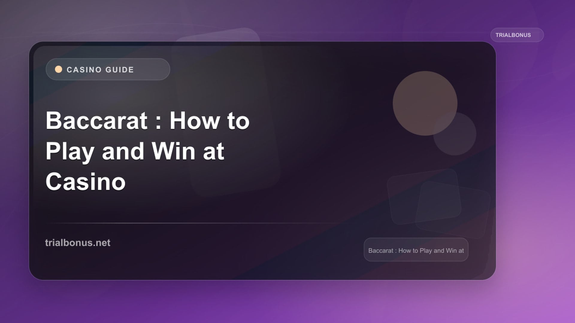 Baccarat Guide: How to Play and Win at Casino Baccarat review