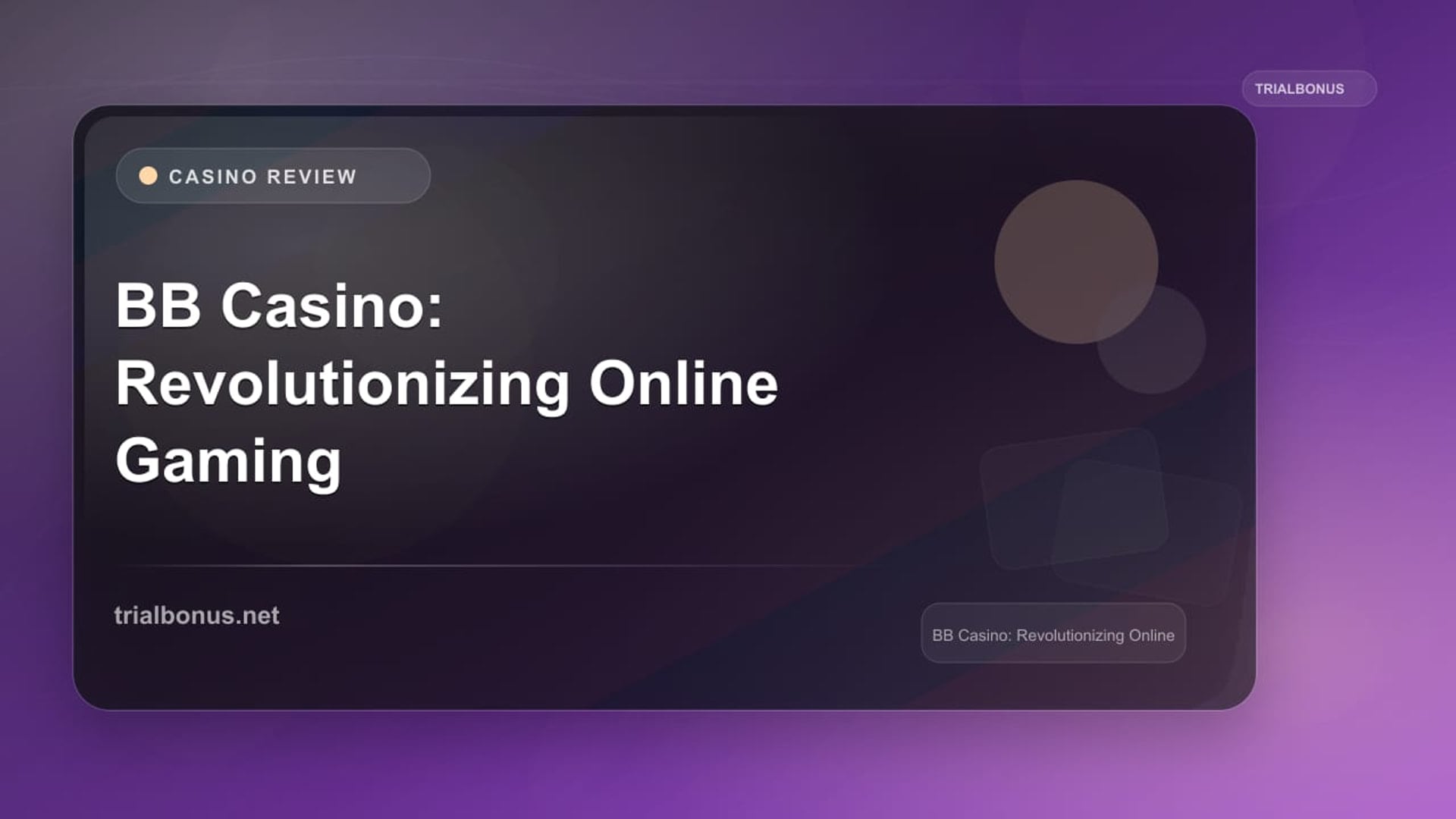 BB Casino: Revolutionizing Online Gaming review