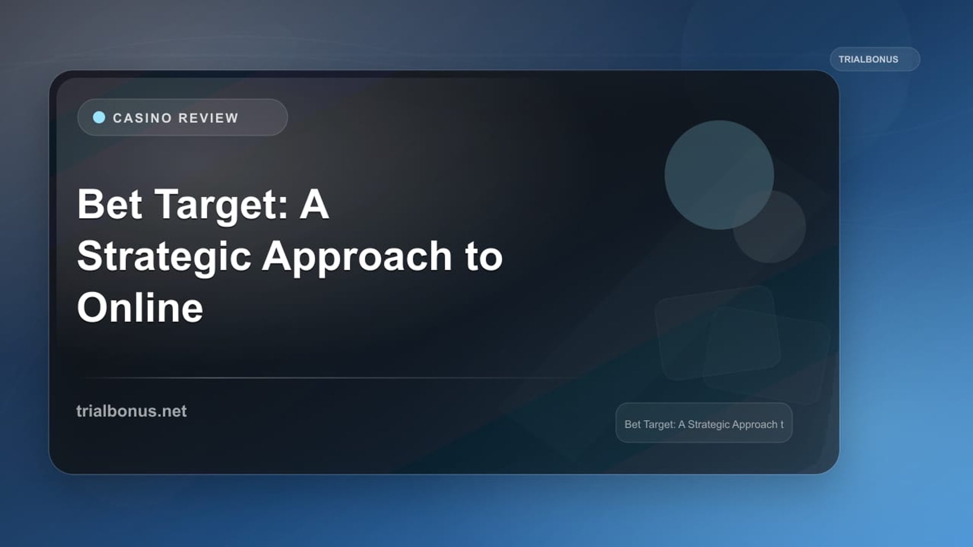 Bet Target: A Strategic Approach to Online Sports Betting review
