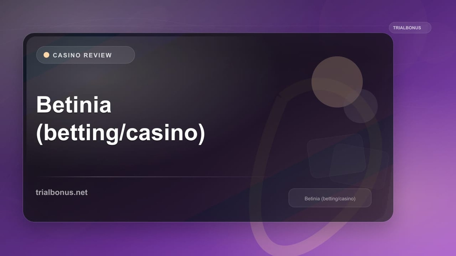 Betinia (betting/casino) review