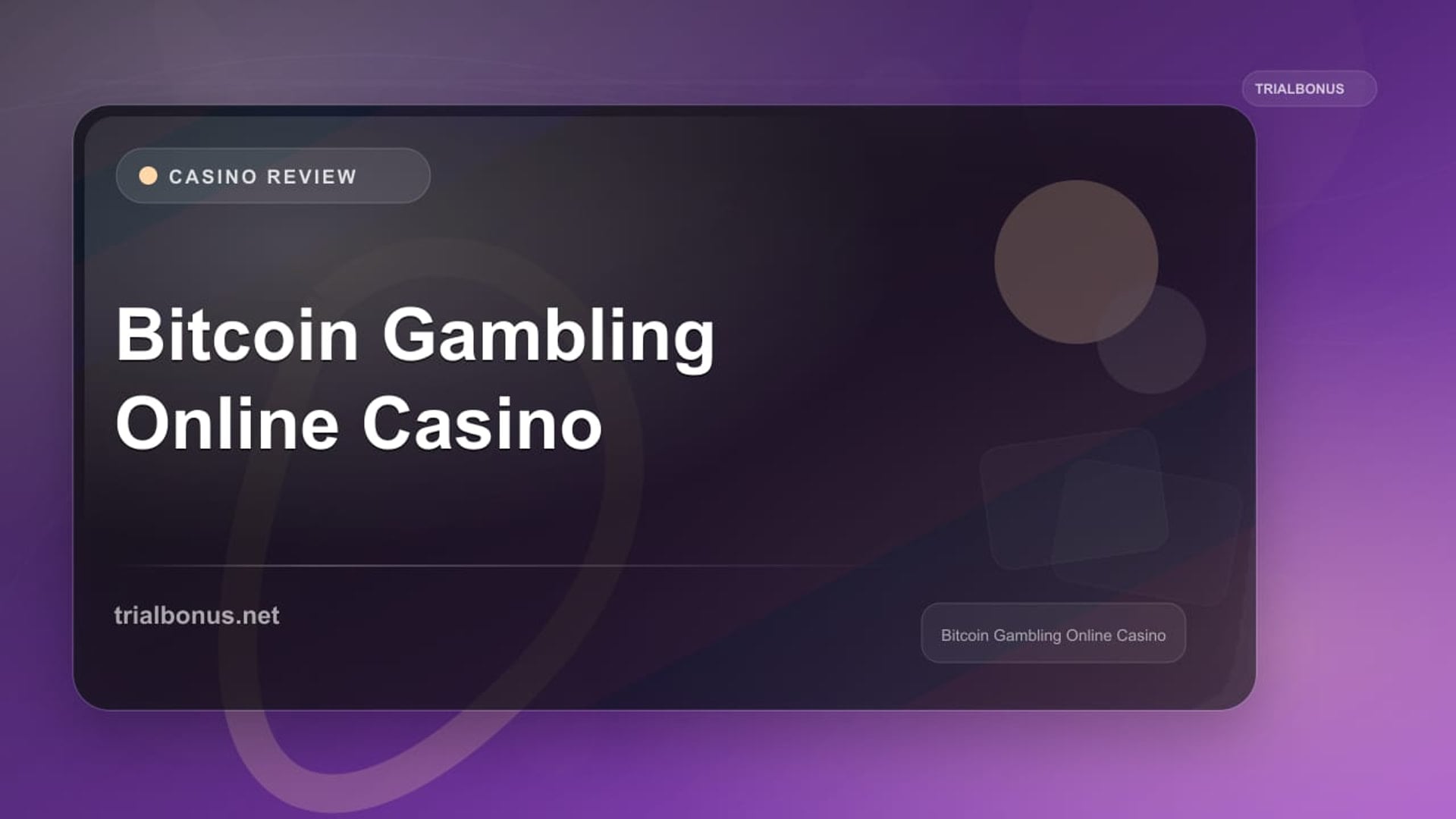 Bitcoin Gambling Online Casino review
