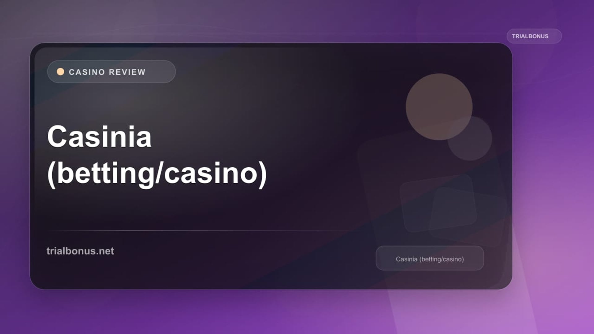 Casinia (betting/casino) review