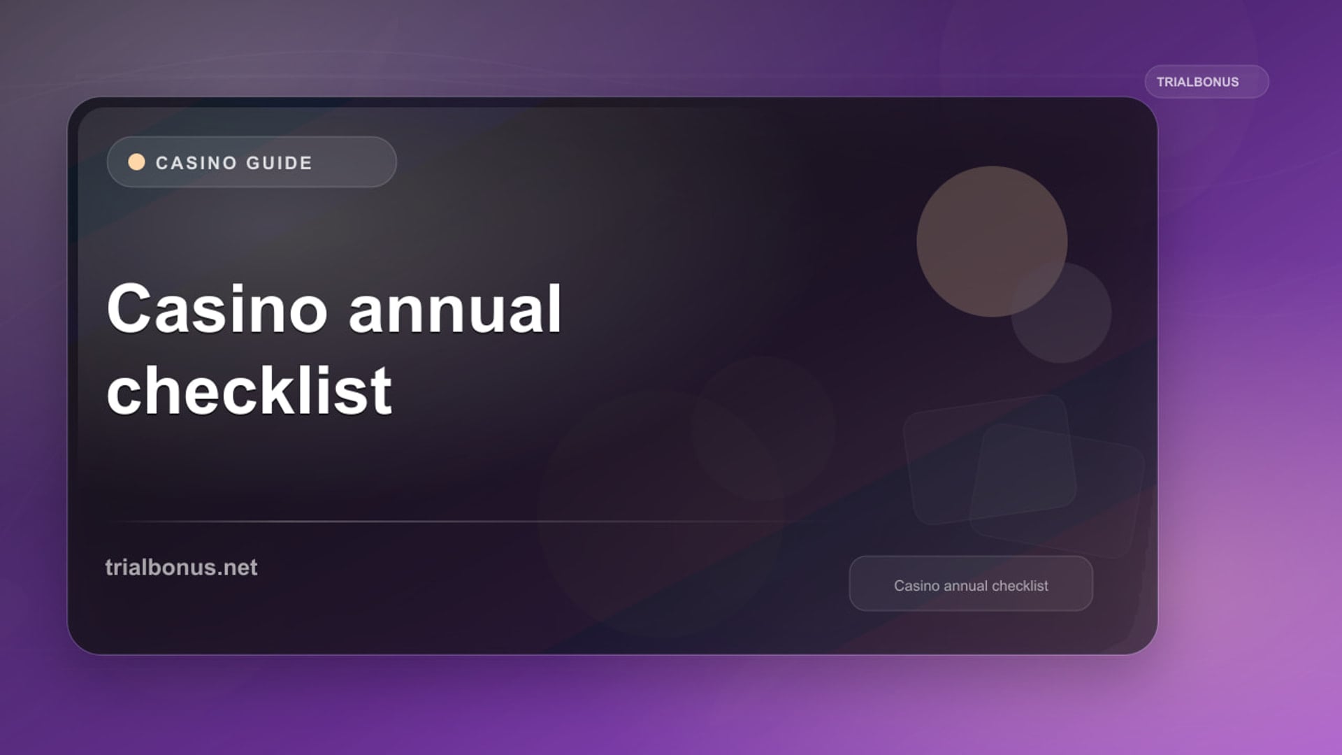 Casino annual review checklist UK review