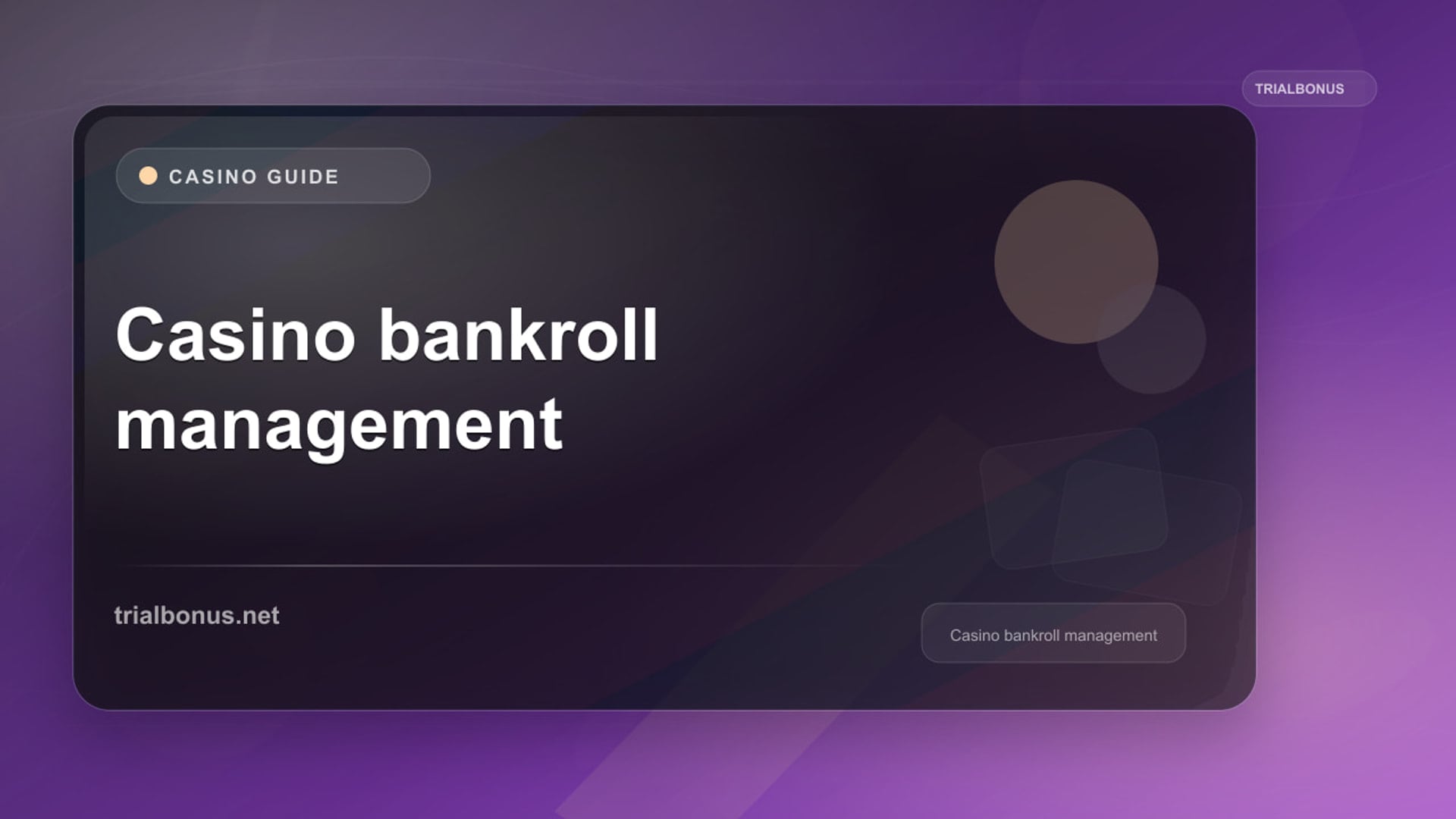 Casino bankroll management guide UK Guide review