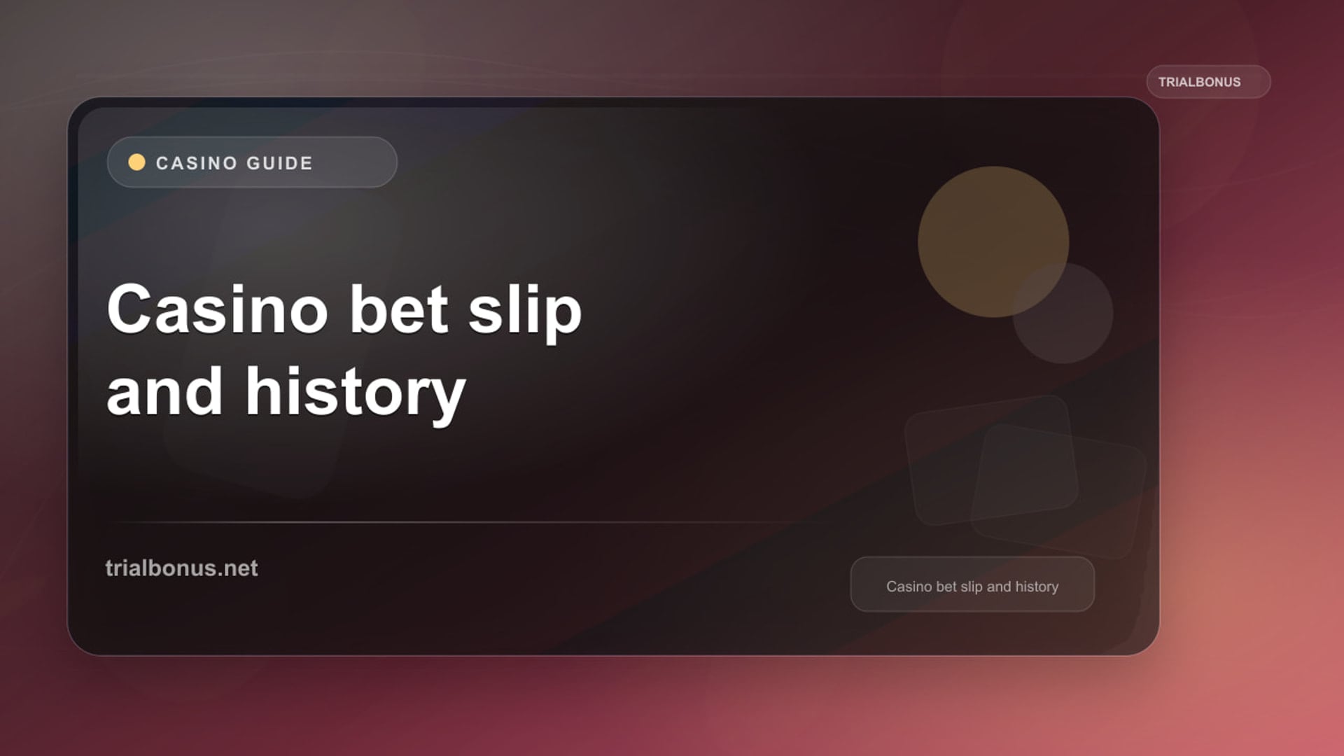 Casino Bet Slip and History: UK Account Records review