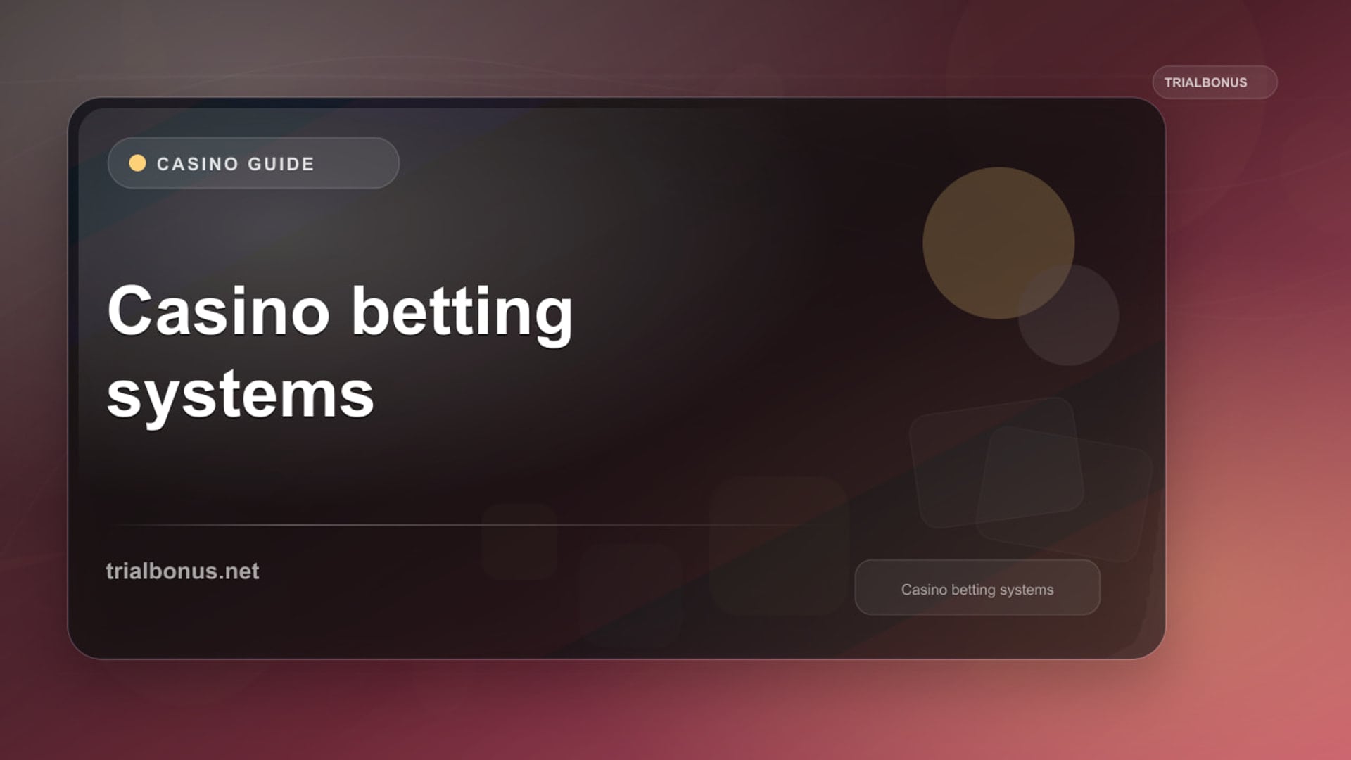 Casino betting systems guide UK Guide review