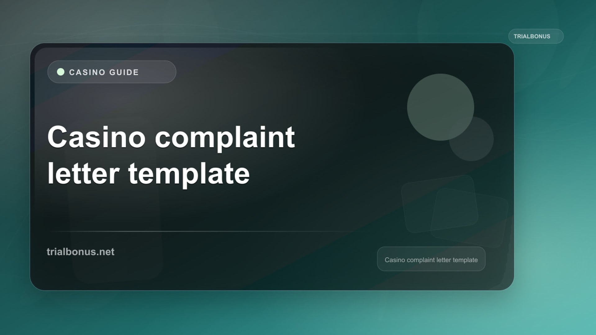 Casino Complaint Letter Template Guide review