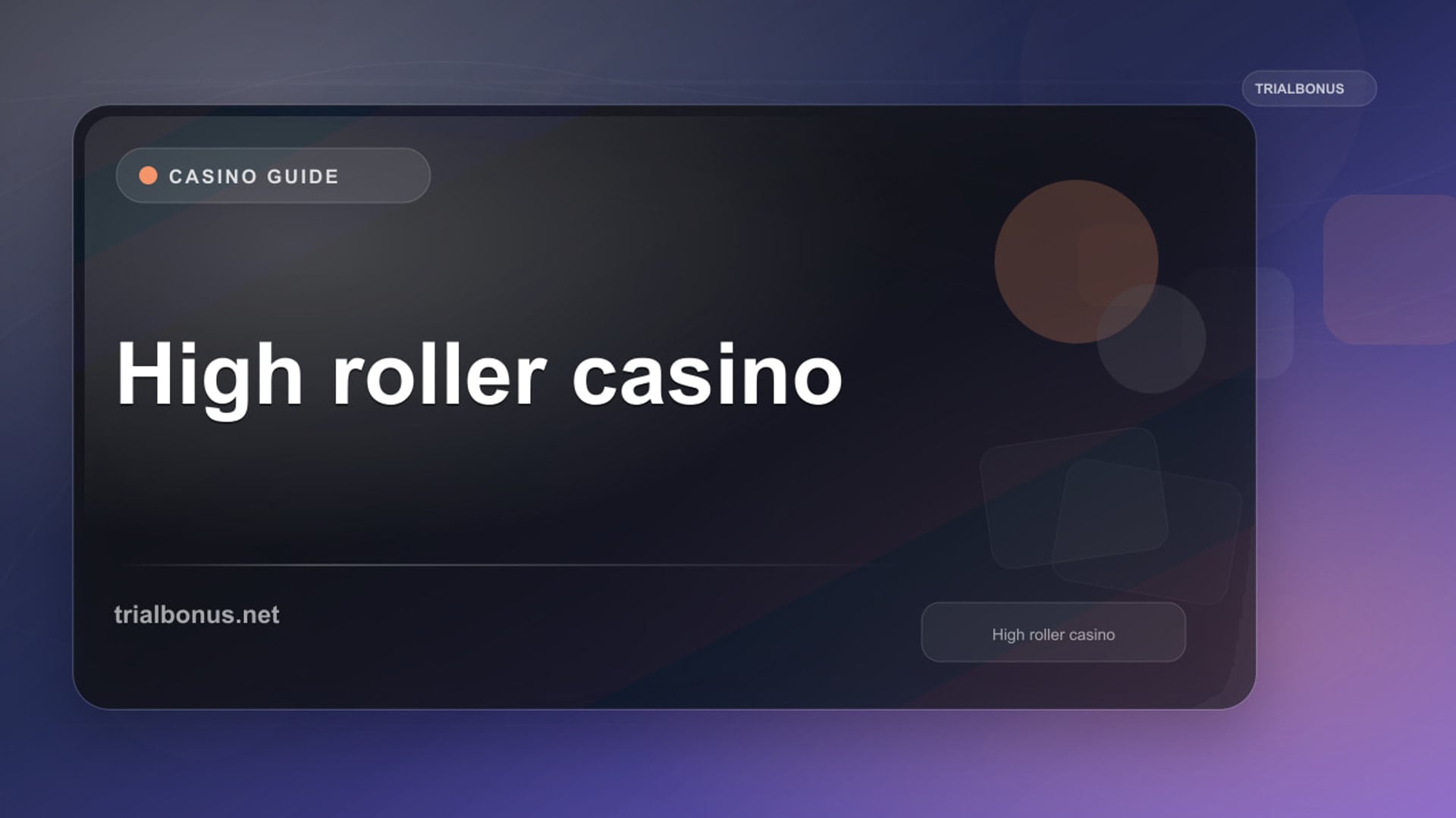 High roller casino UK Guide review