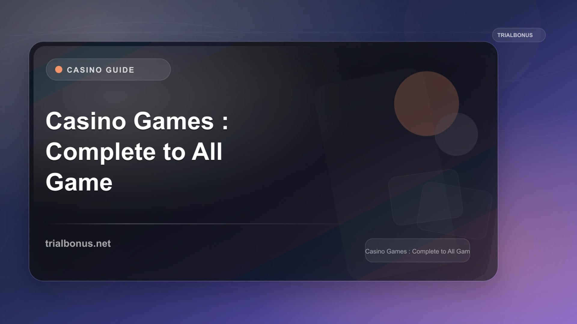 Casino Games Online: Complete Guide to All Game Types review