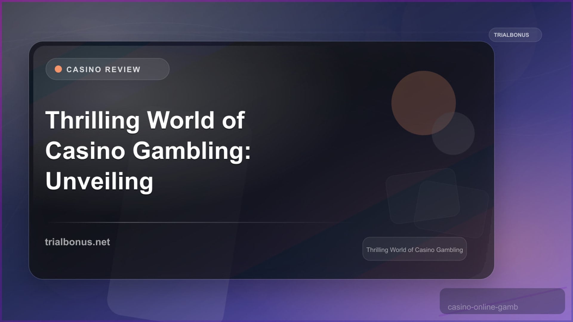 The Thrilling World of Casino Online Gambling: Unveiling the Secrets of Success review