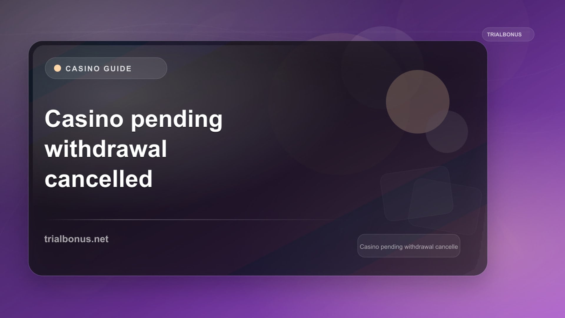 Casino Pending Withdrawal: Terms to Check review