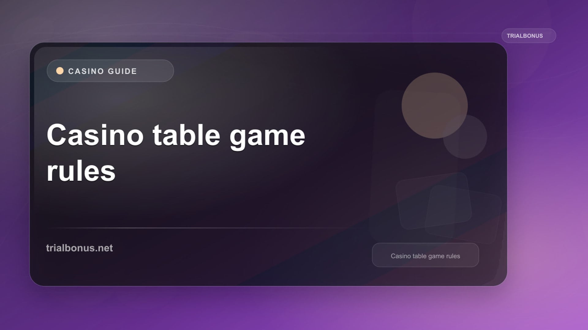 Casino Table Game Rules Guide review