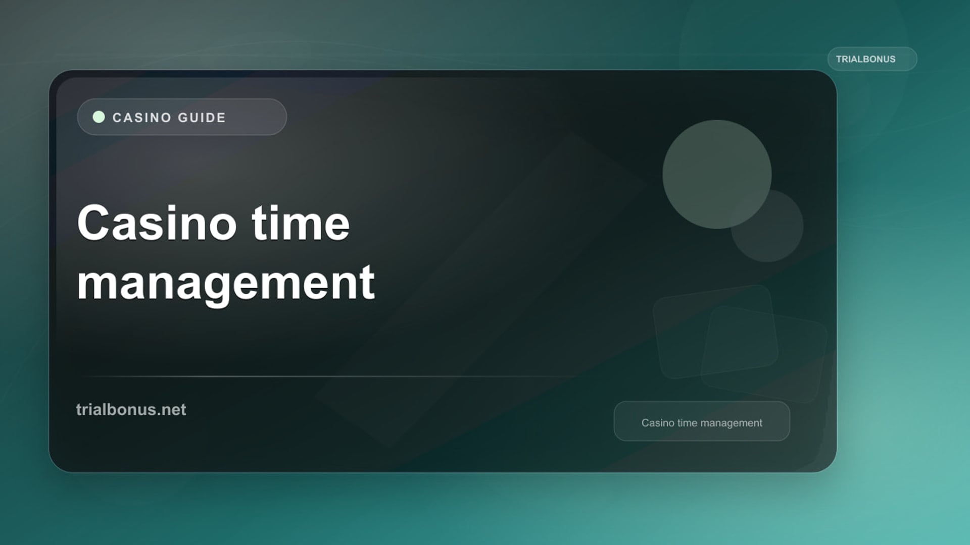 Casino Time Management: Reality Checks and Stops review