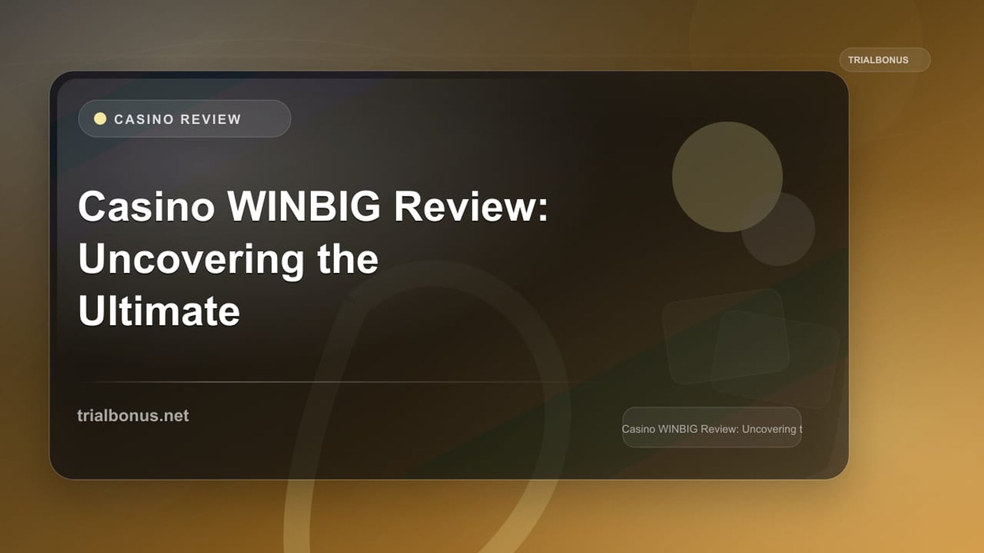 Casino WINBIG Review: Uncovering the Ultimate Gaming Experience review