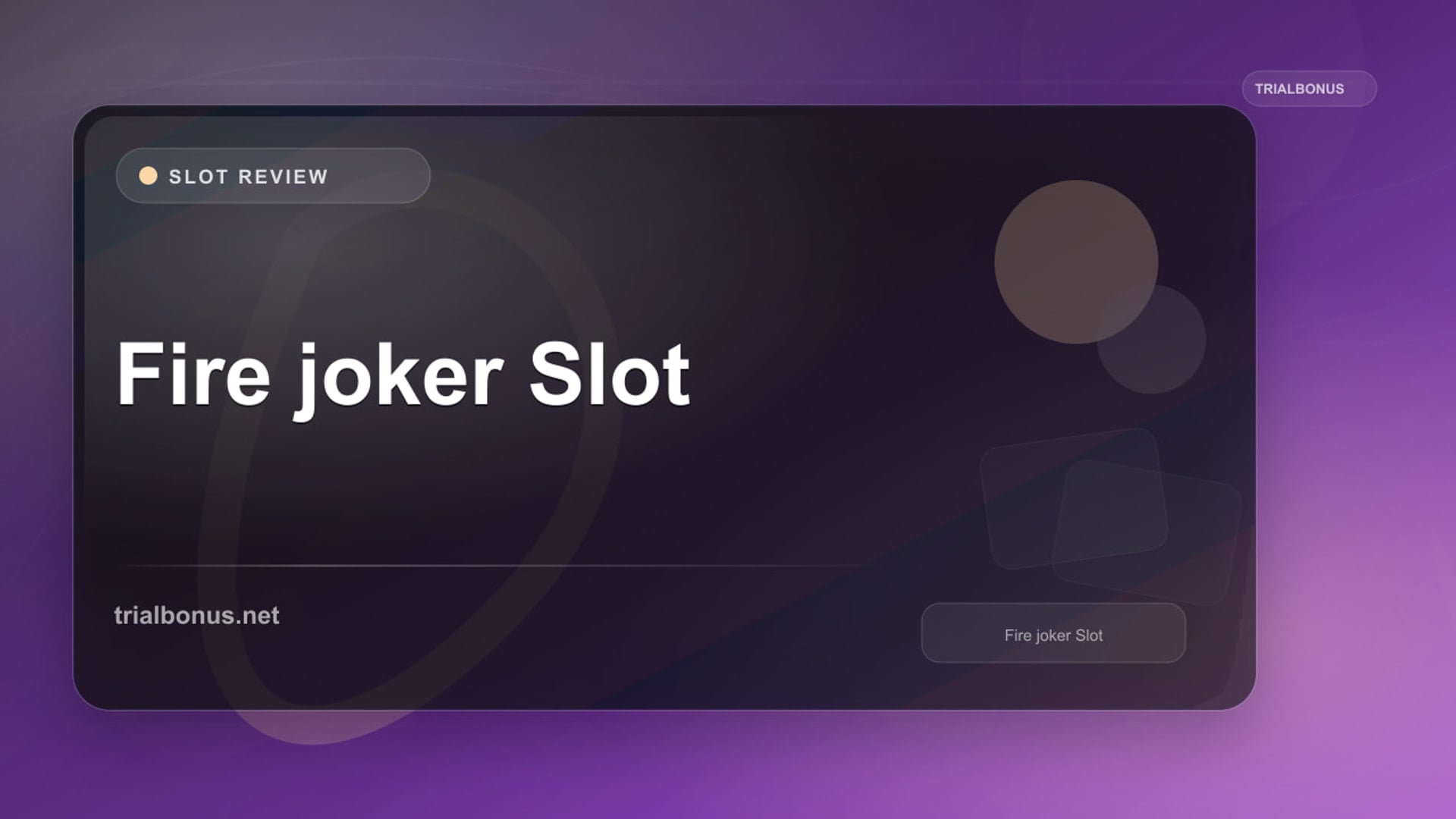 Fire joker Slot Review review