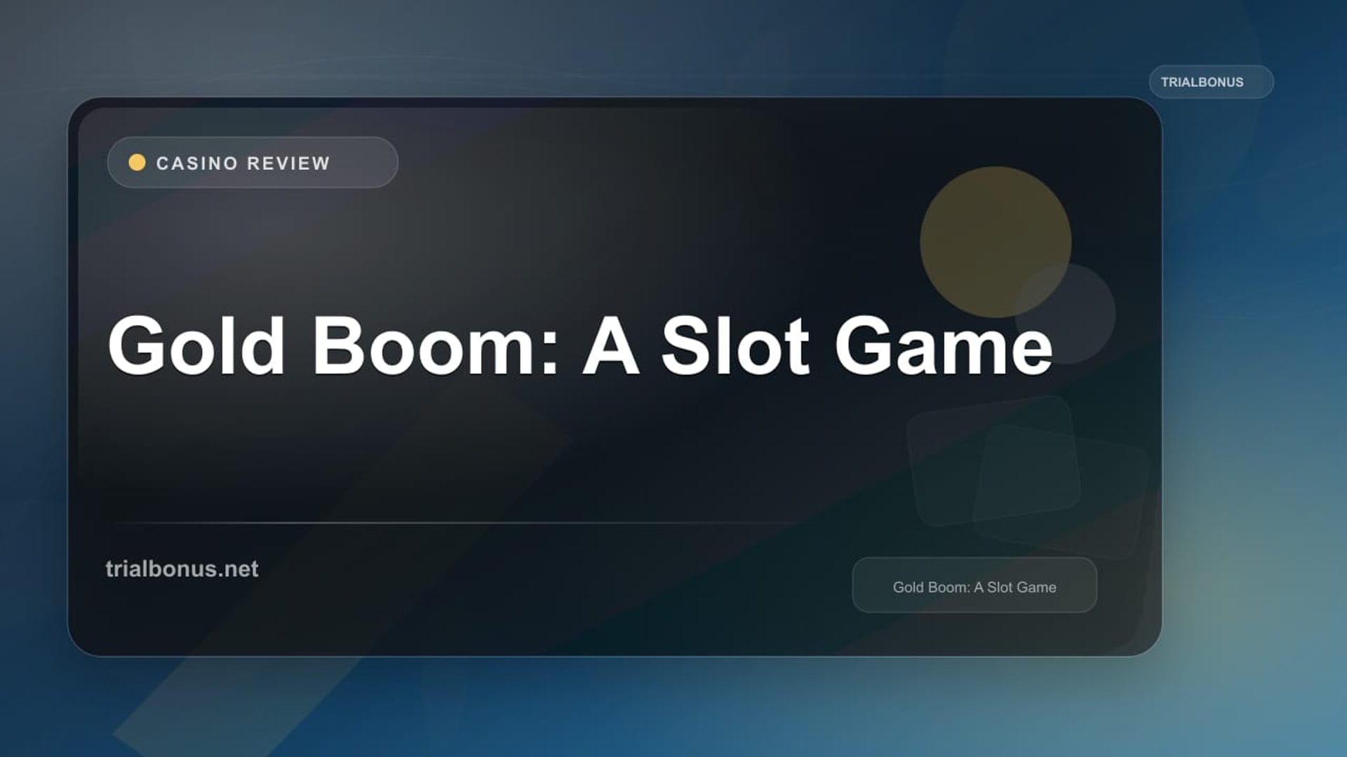 Gold Boom: A Slot Game review