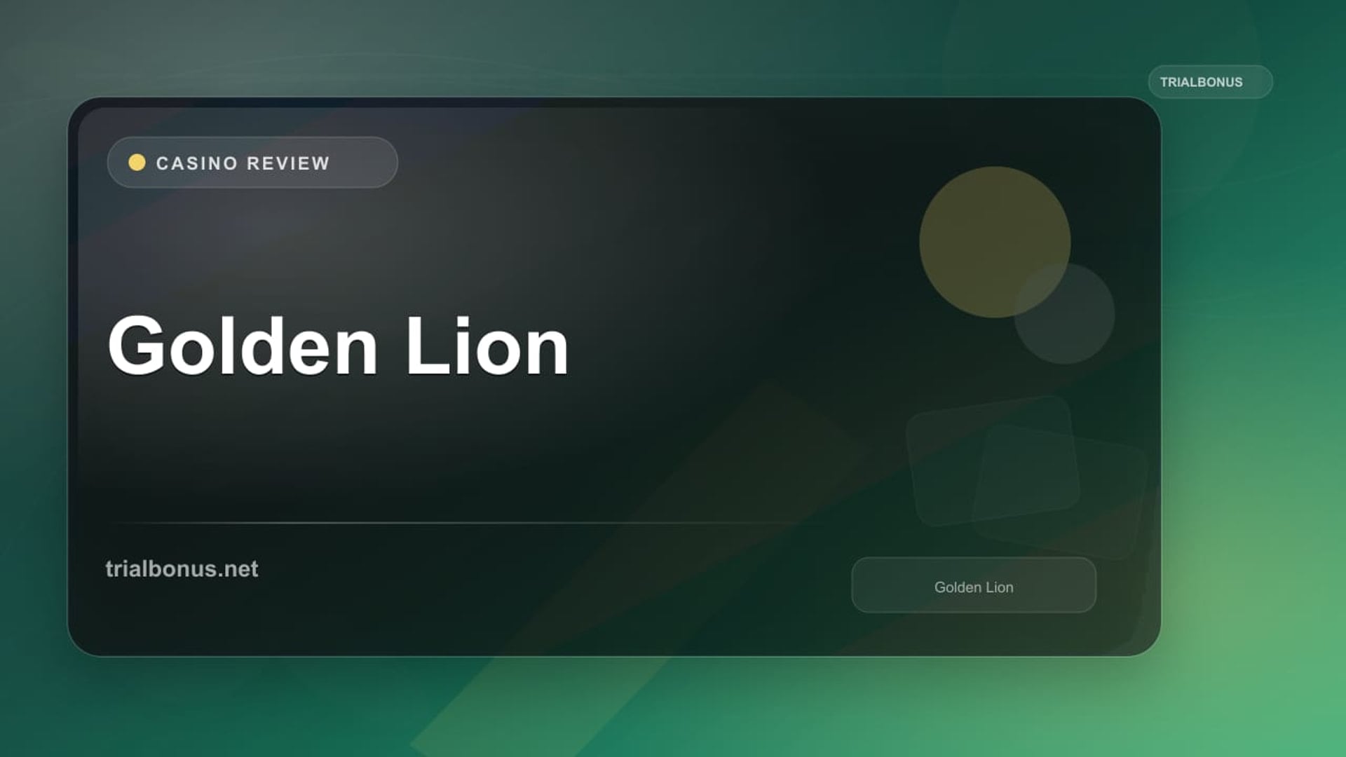 Golden Lion review