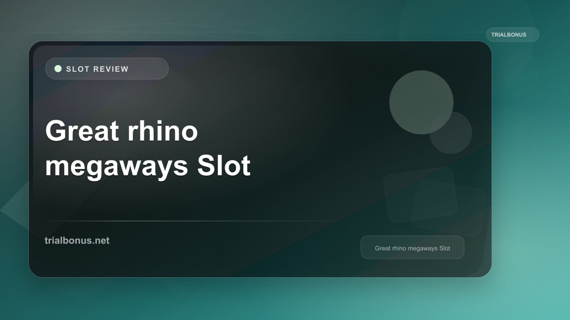 Great rhino megaways Slot Review review