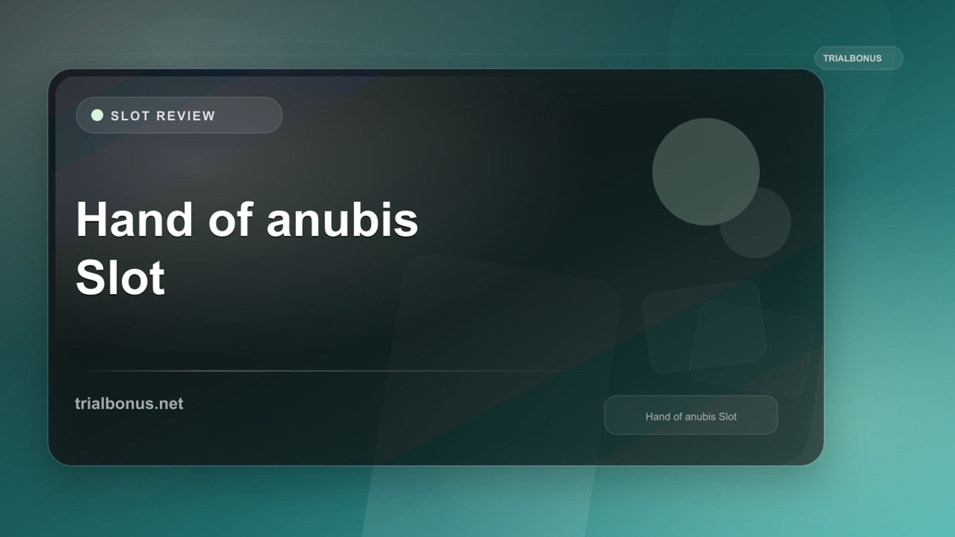 Hand of anubis Slot Review review
