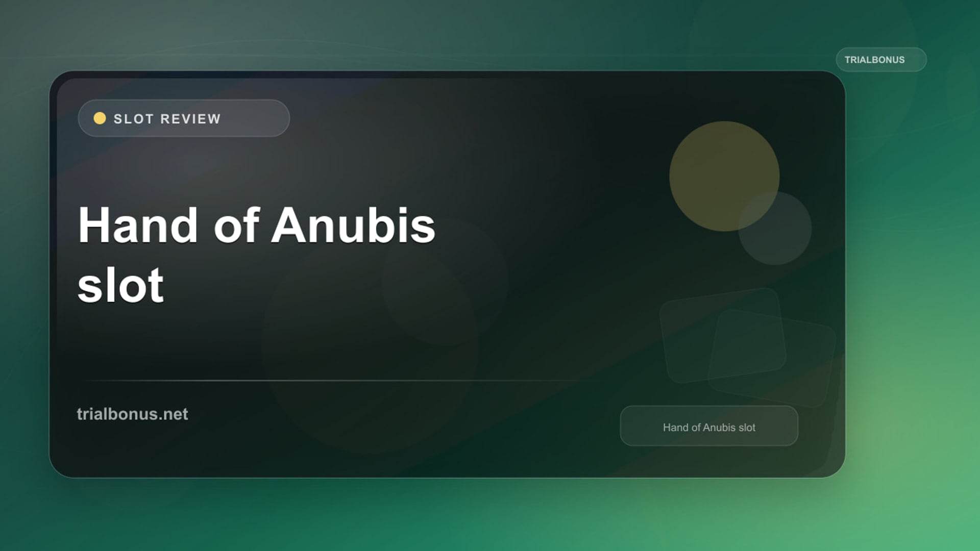 Hand of Anubis slot review UK Review review