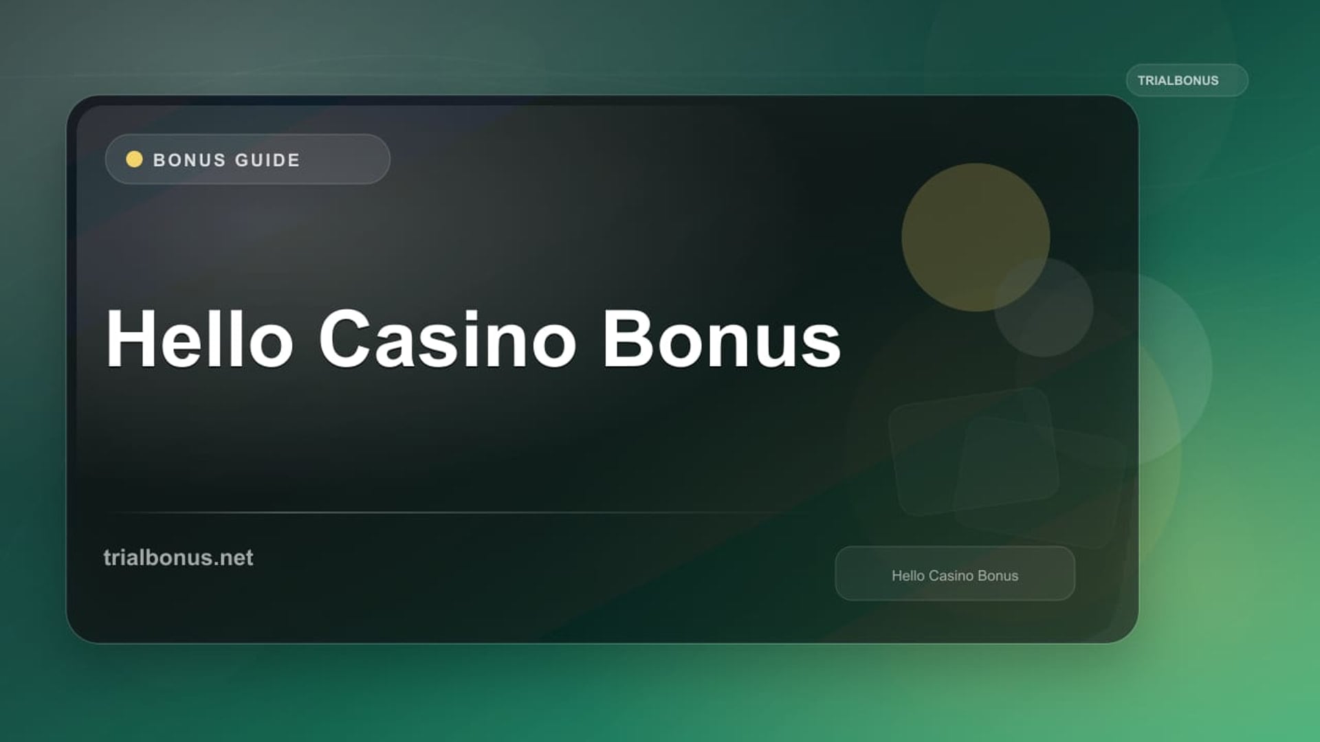 Hello Casino Bonus review