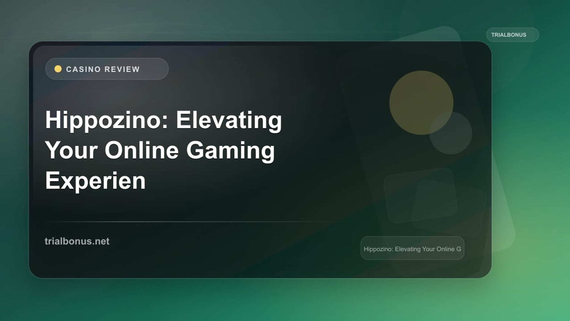 Hippozino: Elevating Your Online Gaming Experience review