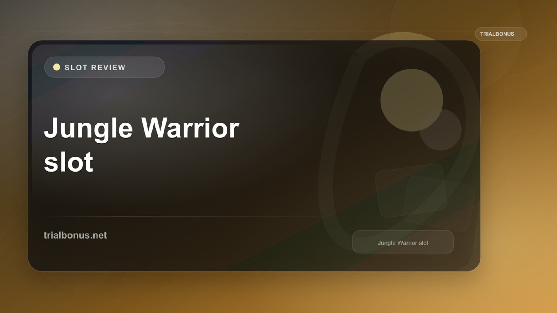 Jungle Warrior Slot: What to Check Before Playing review