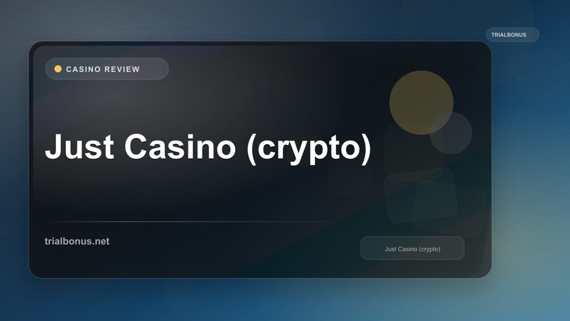 Just Casino (crypto) review