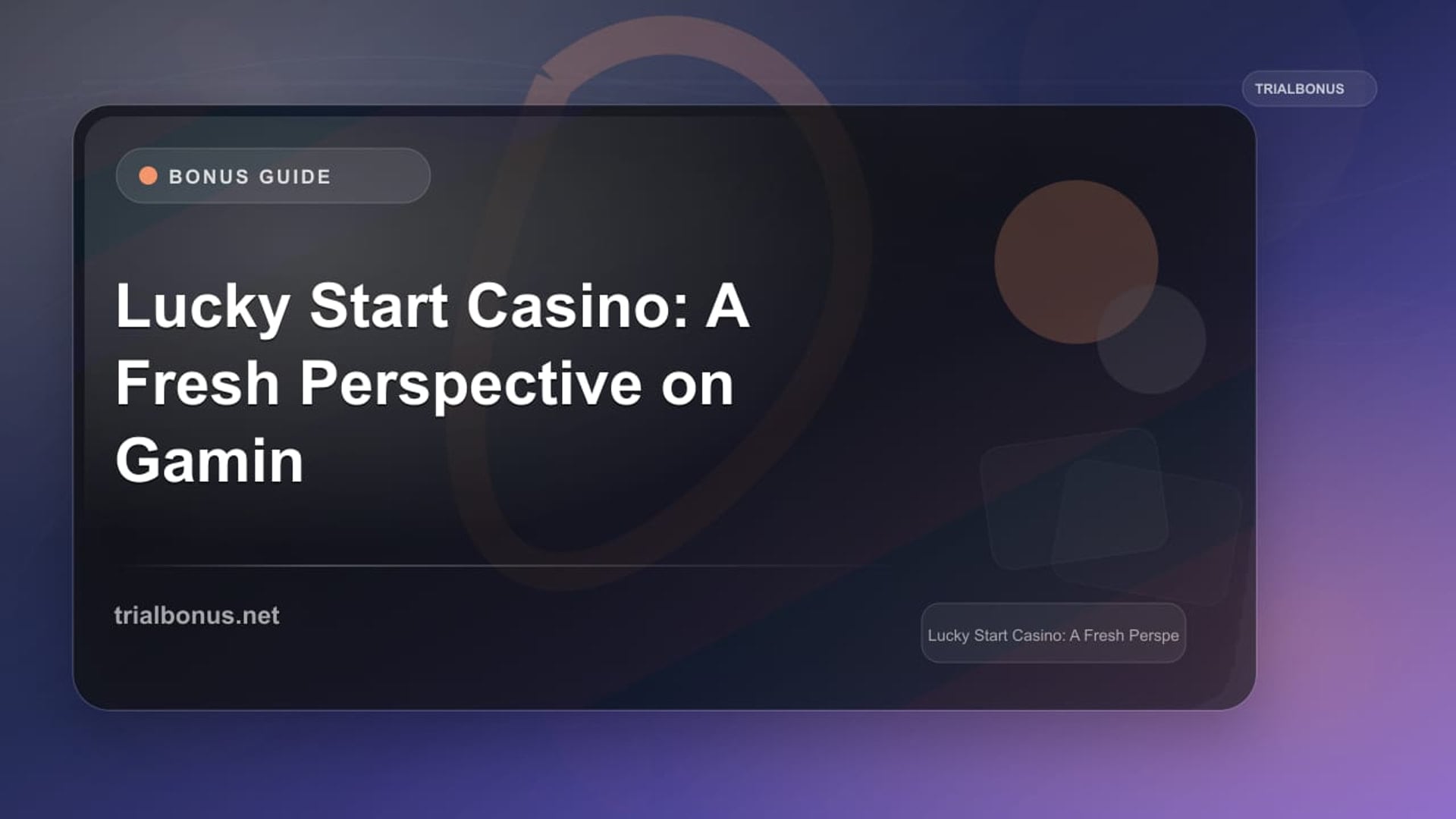 Lucky Start Casino: A Fresh Perspective on Gaming and Bonuses review