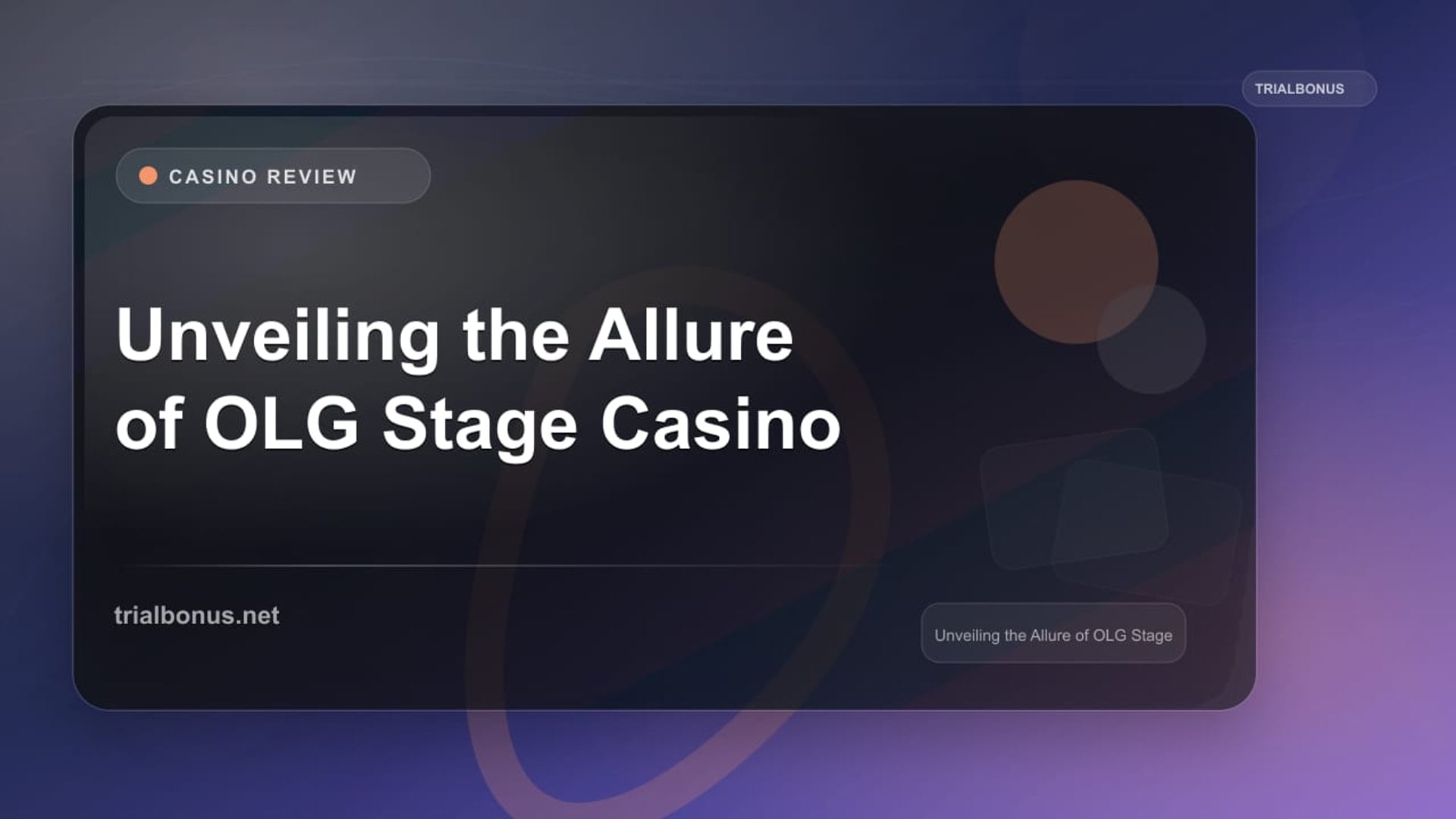 Unveiling the Allure of OLG Stage Casino review