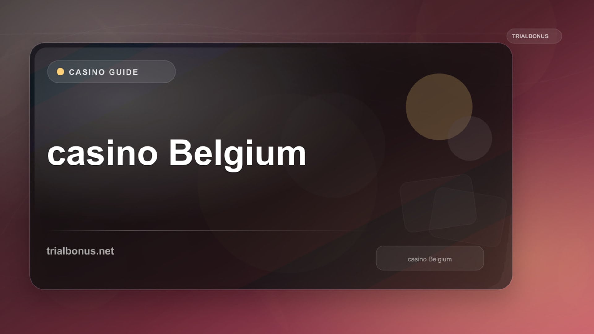 Online casino Belgium Guide review
