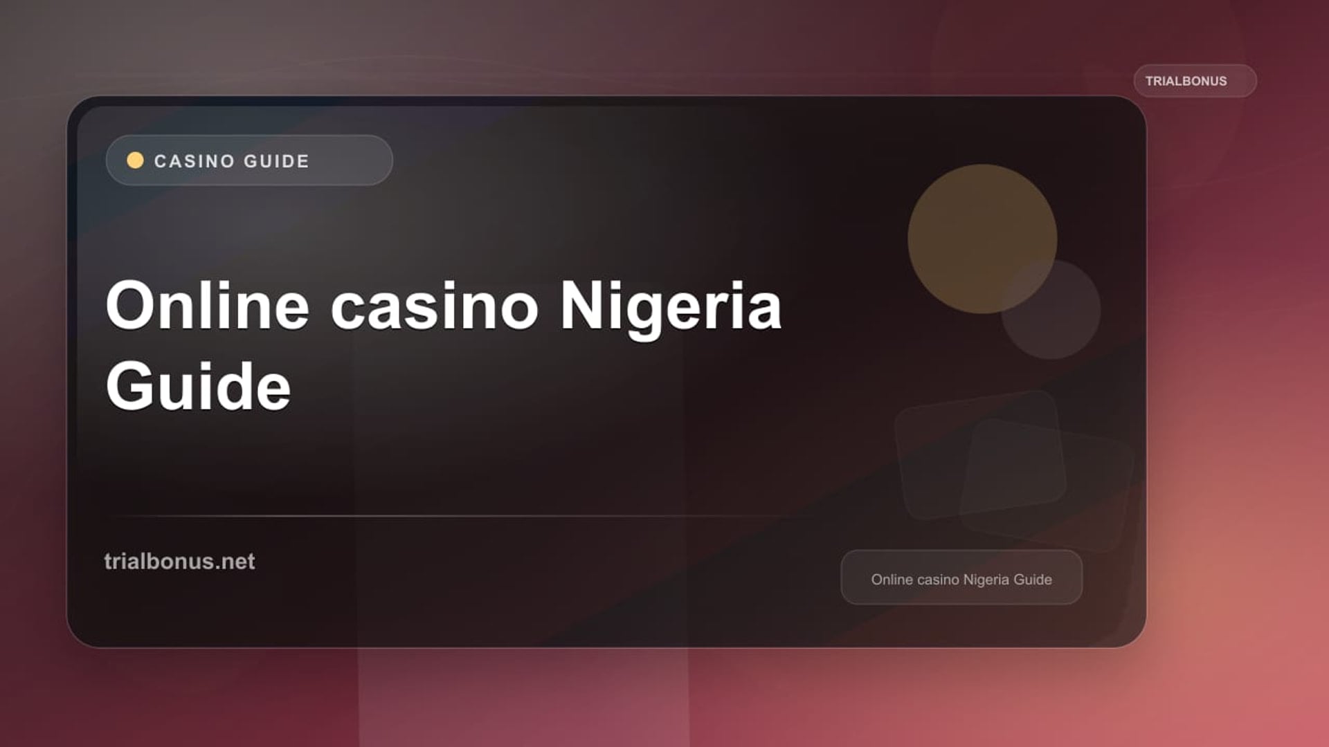 Online casino Nigeria Guide review