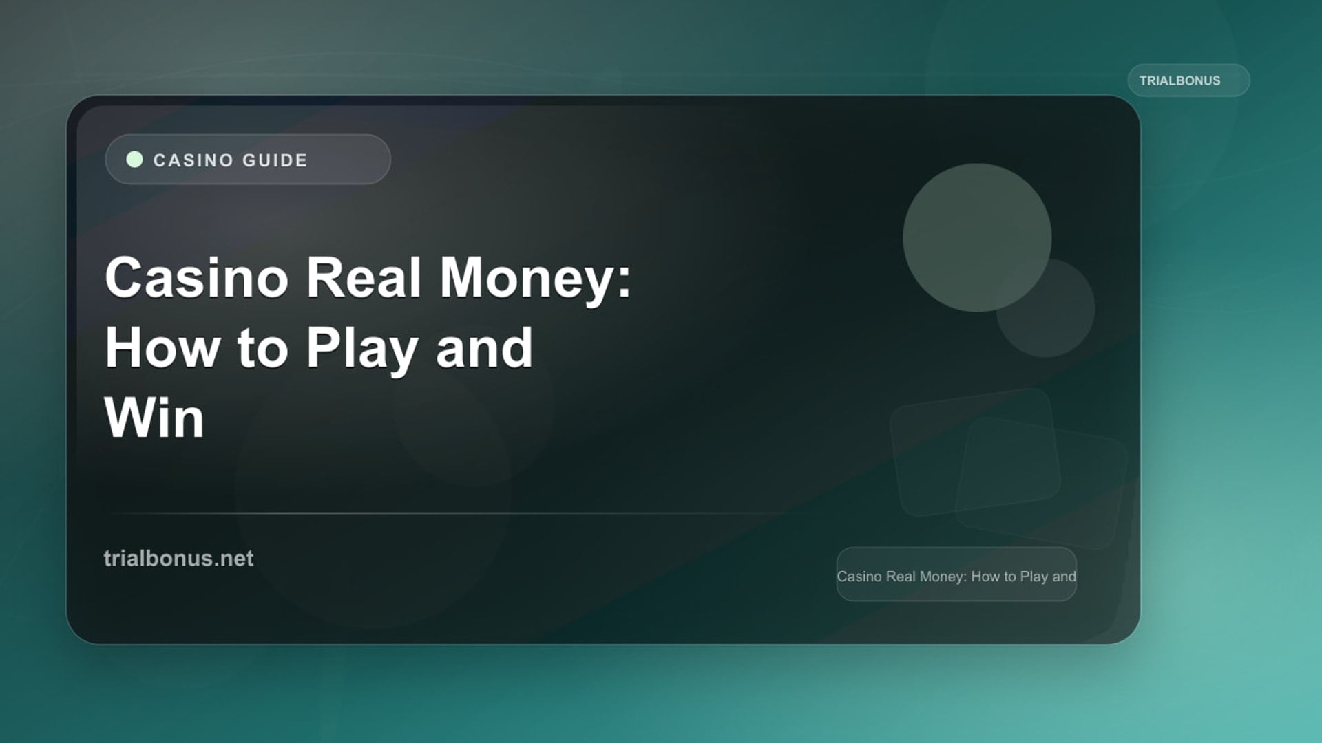 Online Casino Real Money: How to Play and Win Safely review