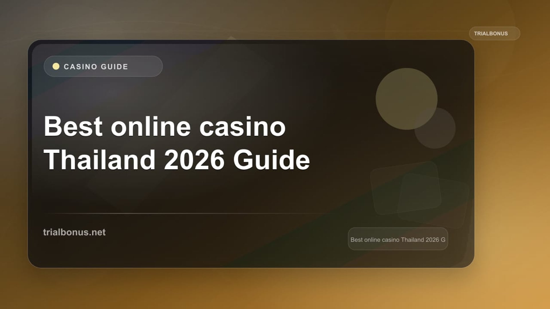 Best online casino Thailand 2026 Guide review