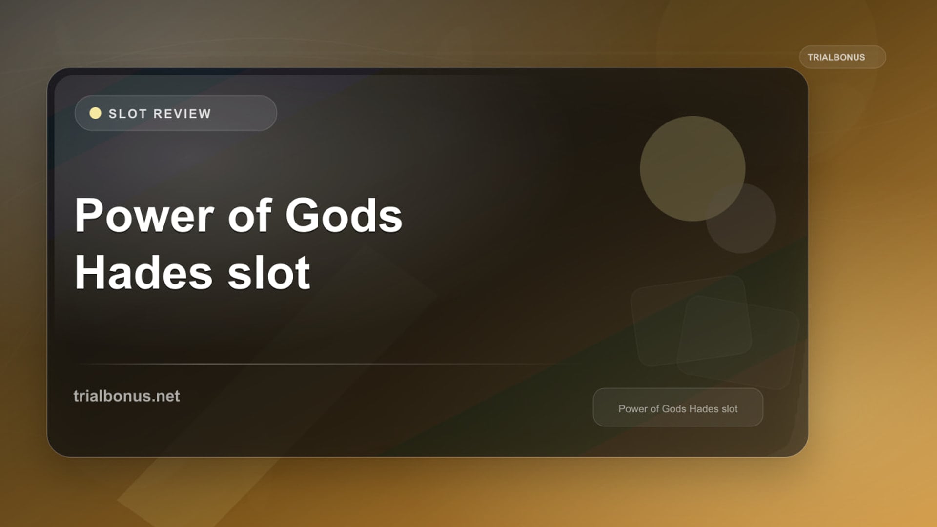 Power of Gods Hades Slot: What to Check Before Playing review