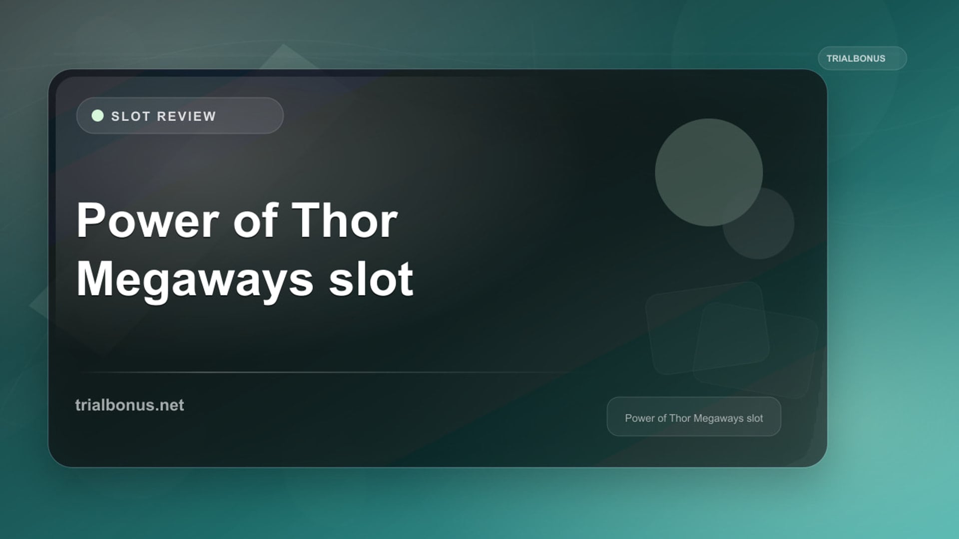Power of Thor Megaways slot review UK Review review