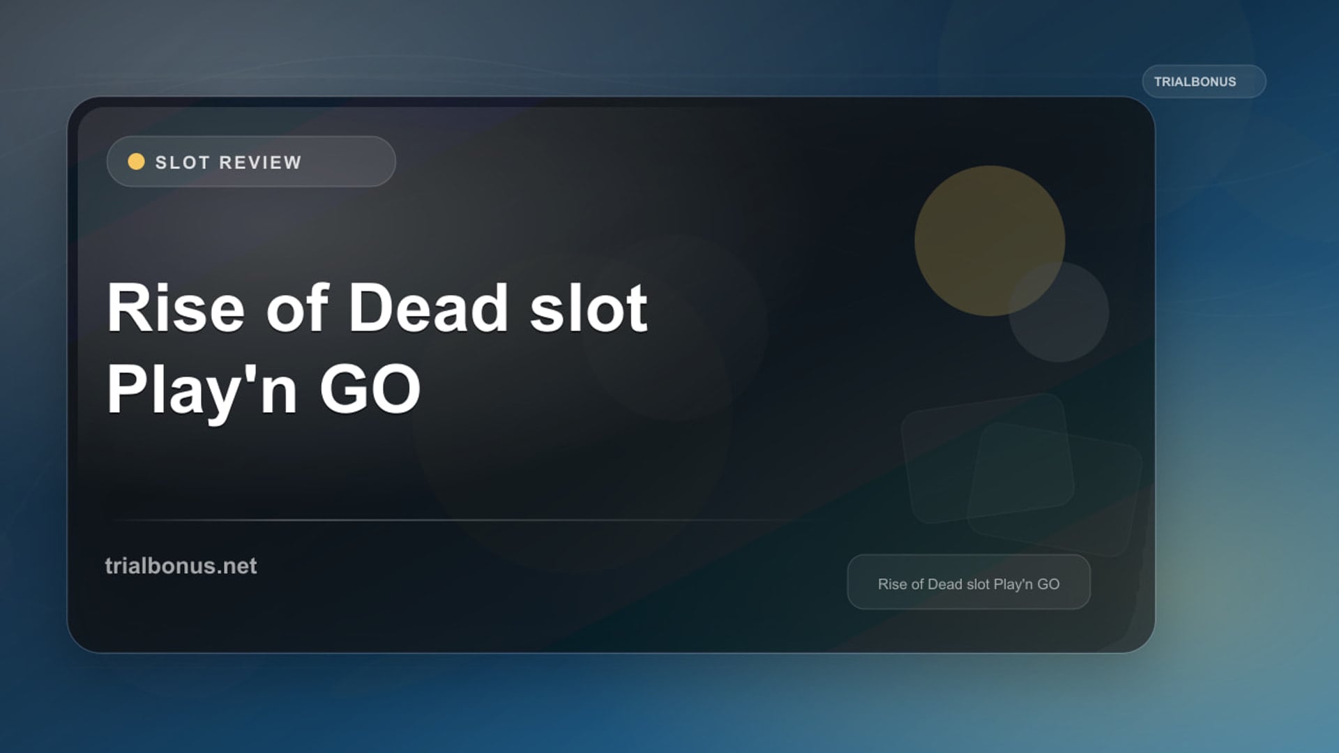 Rise of Dead Slot: What to Check Before Playing review